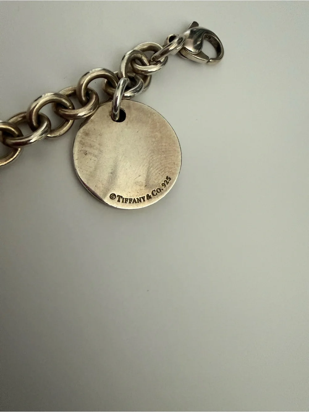 Tiffany & Co. Silver Round Tag Charm Bracelet - Picture 3 of 5